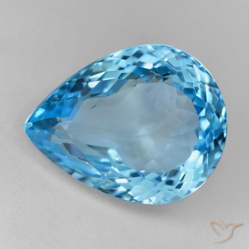 19.07ct طبيعي الأزرق السويسري توباز, شكل الكمثرى, VVS-VS