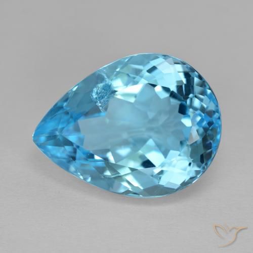 14.54ct طبيعي الأزرق السويسري توباز, شكل الكمثرى, VS-SI