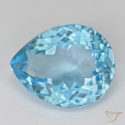 16.84ct طبيعي أزرق سماوى توباز, شكل الكمثرى, VVS-VS