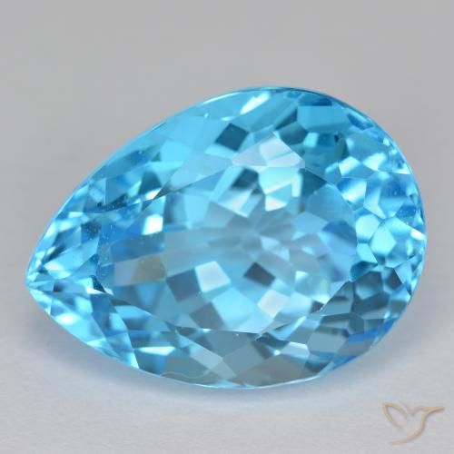 17.71ct طبيعي الأزرق السويسري توباز, شكل الكمثرى, VVS-VS