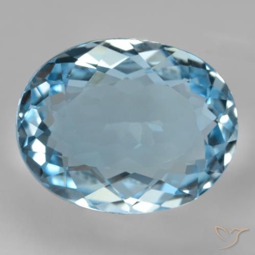 18.39ct طبيعي الأزرق السويسري توباز, بيضوي, VVS