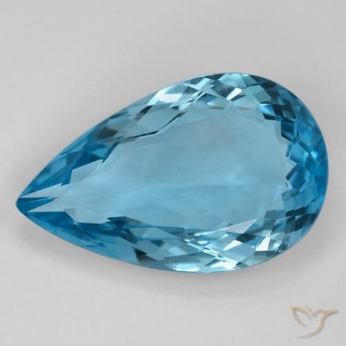 16.70ct طبيعي الأزرق السويسري توباز, شكل الكمثرى, VVS-VS