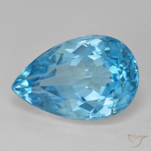 16.77ct طبيعي الأزرق السويسري توباز, شكل الكمثرى, VVS