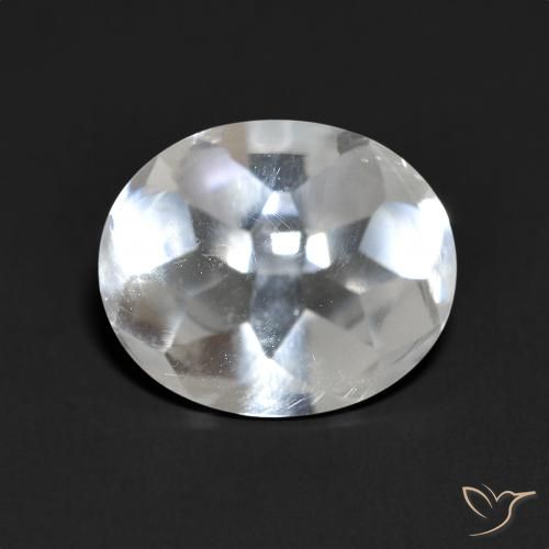 5.49ct طبيعي أبيض شفاف توباز, بيضوي, شفاف