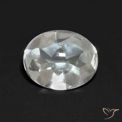 3.51ct طبيعي أبيض توباز, بيضوي, شفاف