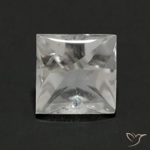 2.32ct طبيعي أبيض شفاف توباز, مربع, شفاف