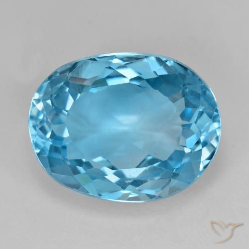 19.96ct طبيعي الأزرق السويسري توباز, بيضوي, قليلا جدا