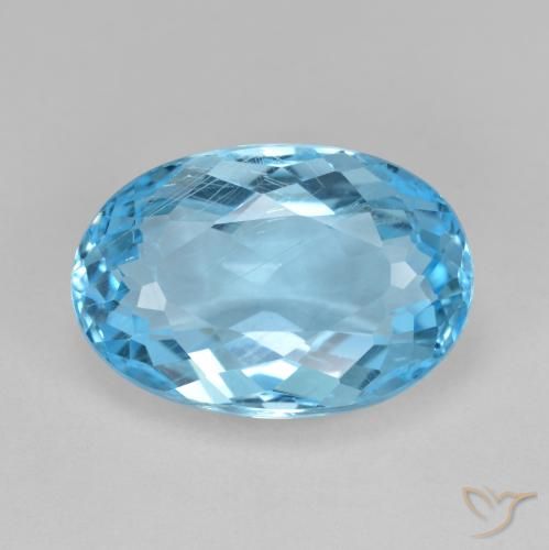 11.58ct طبيعي الأزرق السويسري توباز, بيضوي, قليلا جدا