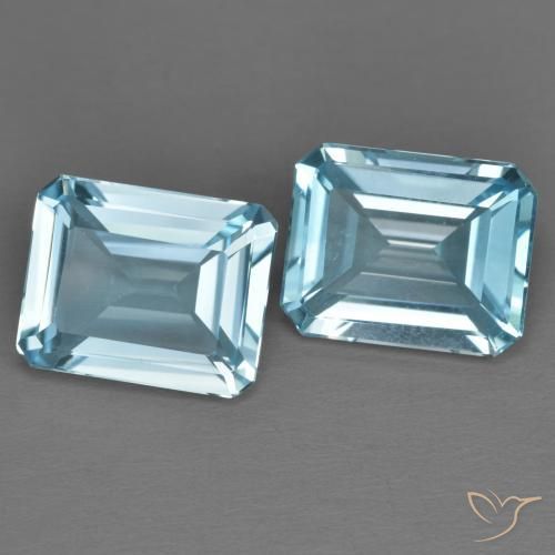 6.99ctw طبيعي أزرق سماوى توباز, قص الزمرد, VVS-VS