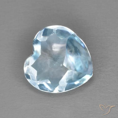 2.19ct طبيعي أزرق سماوى توباز, قلب, شفاف
