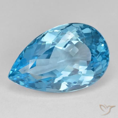 26.23ct طبيعي أزرق سماوى توباز, شكل الكمثرى, VVS-VS
