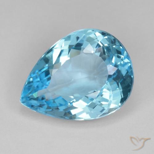 14.22ct طبيعي الأزرق السويسري توباز, شكل الكمثرى, VVS-VS