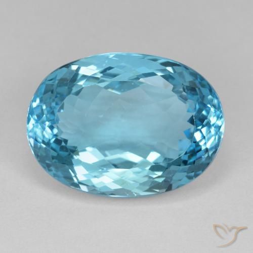 16.59ct طبيعي الأزرق السويسري توباز, بيضوي, VVS-VS