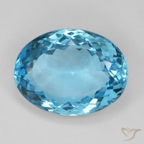 26.21ct طبيعي الأزرق السويسري توباز, بيضوي, VVS-VS