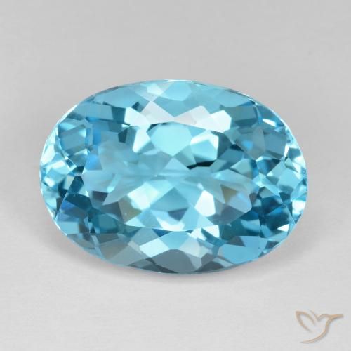 18.38ct طبيعي الأزرق السويسري توباز, بيضوي, VVS