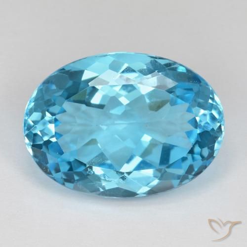 19.31ct طبيعي الأزرق السويسري توباز, بيضوي, قليلا جدا