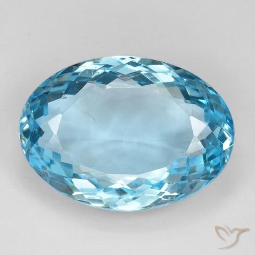 27.65ct طبيعي الأزرق السويسري توباز, بيضوي, VVS