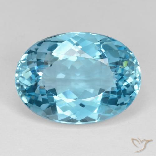 23.41ct طبيعي الأزرق السويسري توباز, بيضوي, VVS