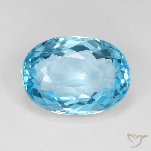 13.36ct طبيعي الأزرق السويسري توباز, بيضوي, VVS