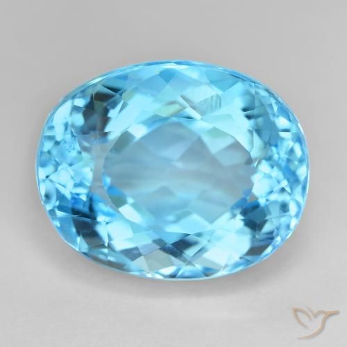 27.35ct طبيعي الأزرق السويسري توباز, بيضوي, VVS