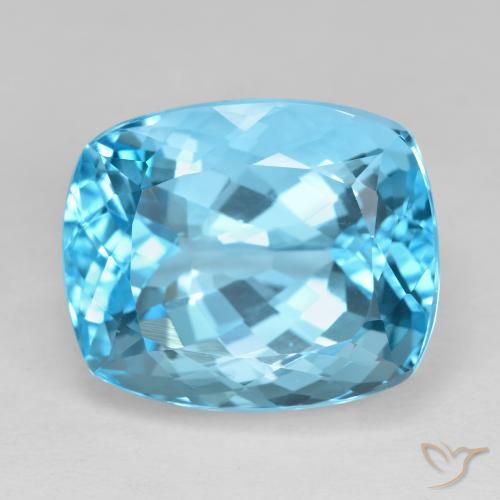 26.76ct طبيعي الأزرق السويسري توباز, وسادة, VVS