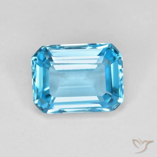 2.04ct طبيعي الأزرق السويسري توباز, قص الزمرد, VVS