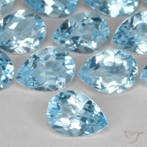 0.76ct طبيعي الأزرق السويسري توباز, شكل الكمثرى, VVS-VS