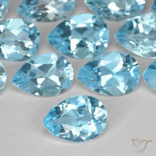 0.85ct طبيعي الأزرق السويسري توباز, شكل الكمثرى, VVS-VS