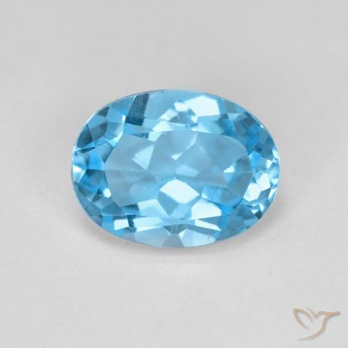 2.08ct طبيعي الأزرق السويسري توباز, بيضوي, قليلا جدا