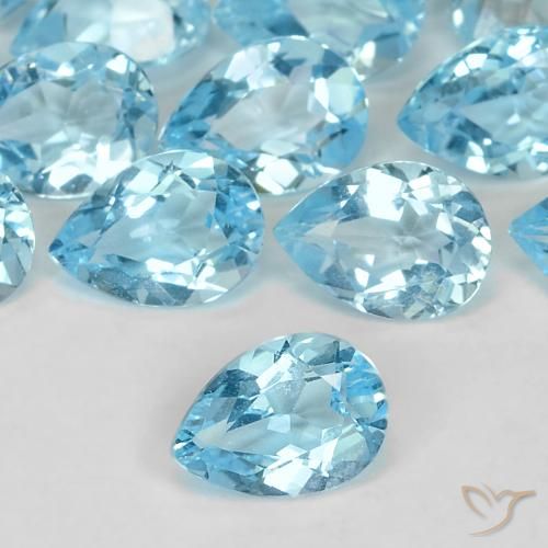 0.82ct طبيعي أزرق سماوى توباز, شكل الكمثرى, قليلا جدا