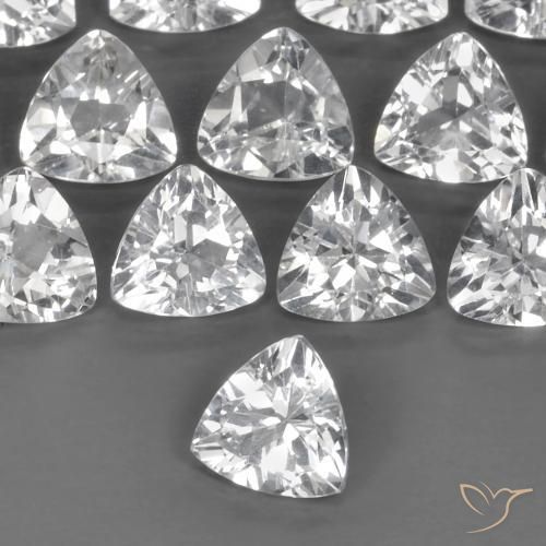 0.88ct طبيعي أبيض شفاف توباز, مثلثى, VVS-VS