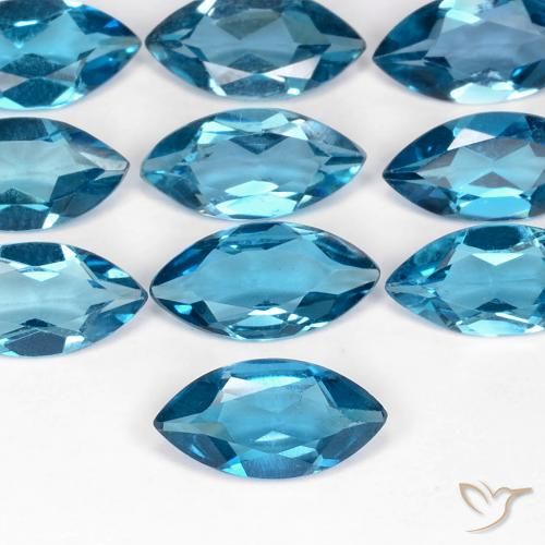 0.99ct طبيعي أزرق لندنى توباز, ماركيز, قليلا جدا
