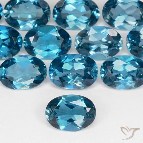 0.92ct طبيعي أزرق لندنى توباز, بيضوي, قليلا جدا