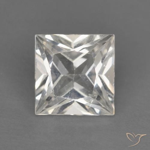 1.24ct طبيعي أبيض شفاف توباز, مربع, VVS