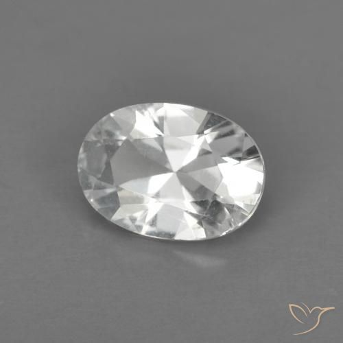 0.87ct طبيعي أبيض دافئ توباز, بيضوي, قليلا جدا