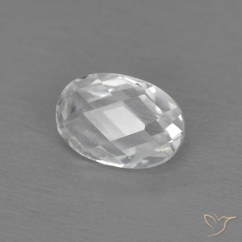 0.70ct طبيعي أبيض توباز, بيضوي, VVS
