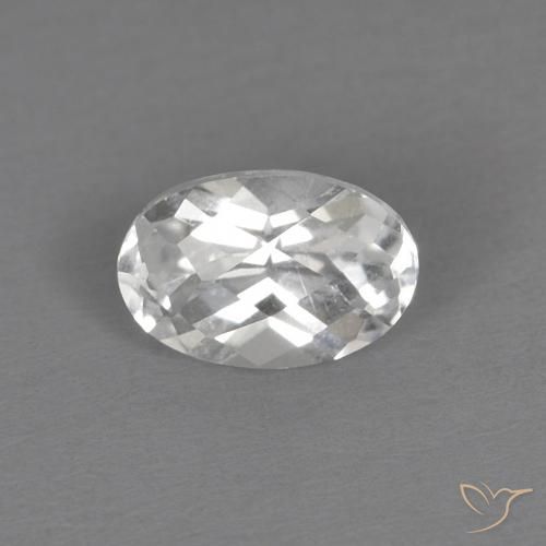 0.69ct طبيعي أبيض توباز, بيضوي, VVS