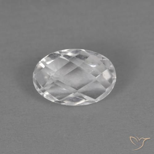 0.68ct طبيعي أبيض توباز, بيضوي, VVS