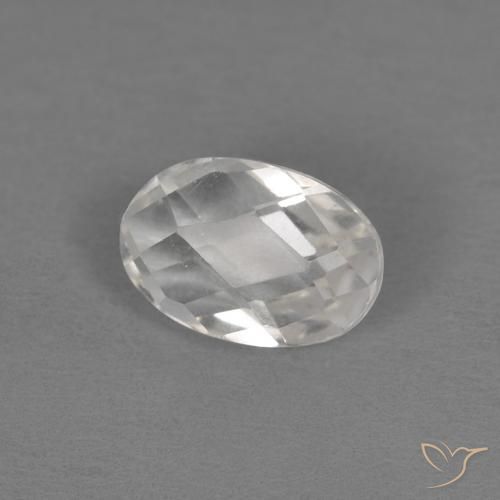 0.61ct طبيعي أبيض توباز, بيضوي, VVS