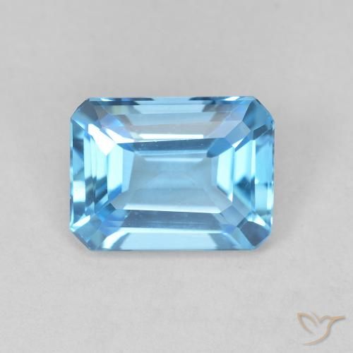 1.84ct طبيعي أزرق سماوى توباز, قص الزمرد, VVS