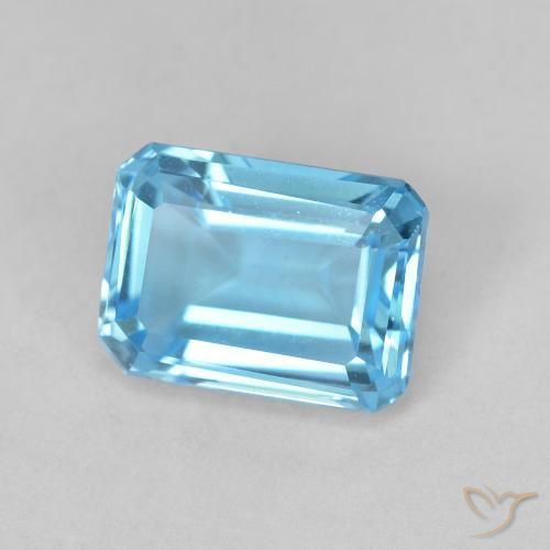 2.06ct طبيعي الأزرق السويسري توباز, قص الزمرد, VVS