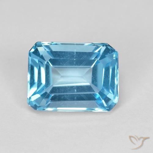 2.08ct طبيعي الأزرق السويسري توباز, قص الزمرد, VVS