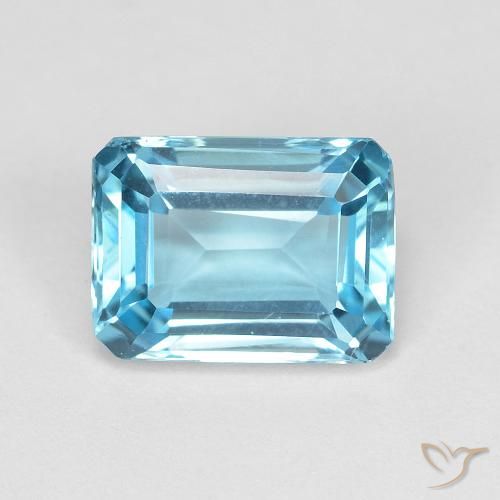 2.06ct طبيعي الأزرق السويسري توباز, قص الزمرد, VVS