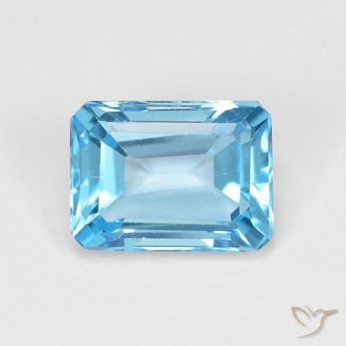 1.91ct طبيعي الأزرق السويسري توباز, قص الزمرد, VVS