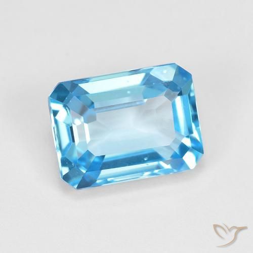 2.07ct طبيعي الأزرق السويسري توباز, قص الزمرد, VVS