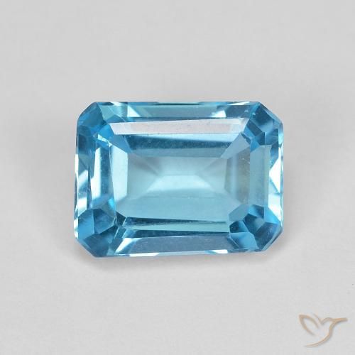 1.90ct طبيعي الأزرق السويسري توباز, قص الزمرد, VVS