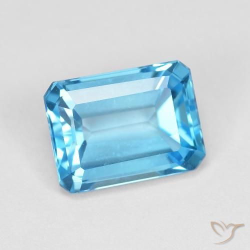 2.16ct طبيعي الأزرق السويسري توباز, قص الزمرد, VVS