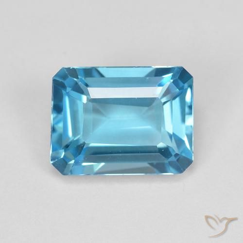 2.06ct طبيعي الأزرق السويسري توباز, قص الزمرد, VVS
