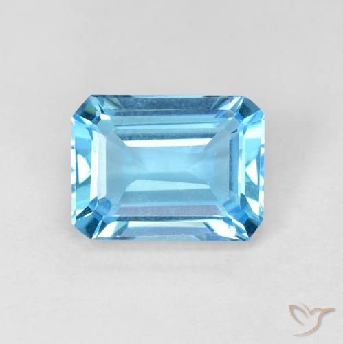 1.90ct طبيعي الأزرق السويسري توباز, قص الزمرد, VVS