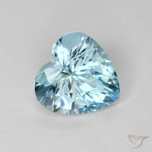 2.87ct طبيعي أزرق سماوى توباز, قلب, VVS